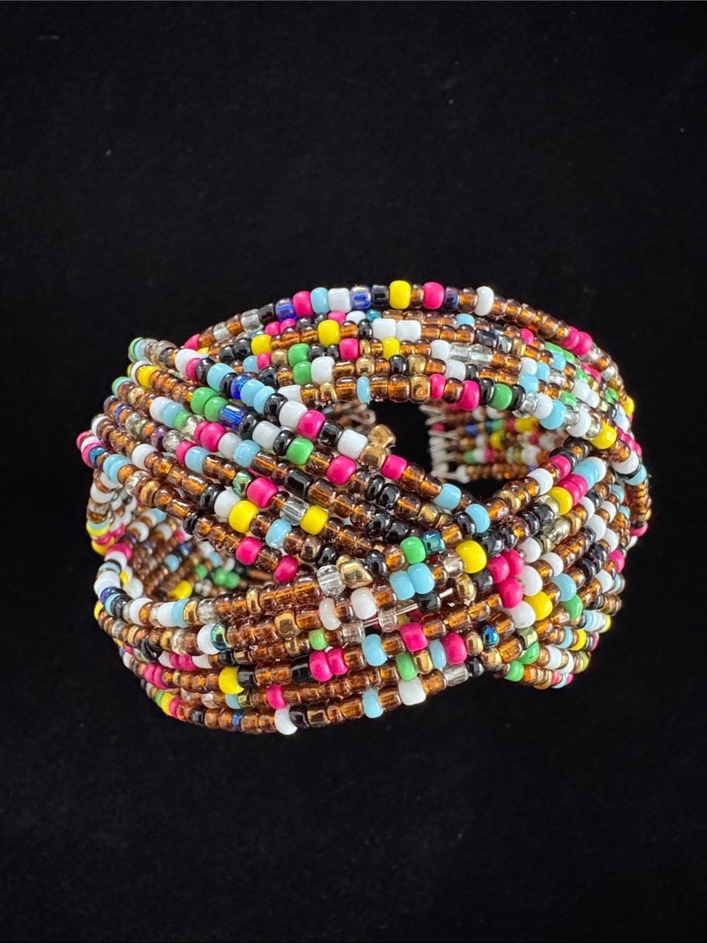 Unbranded Colorful Bohemian Beaded Adjustable Cuff Bracelet